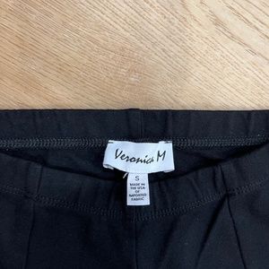 Veronica M black ponti split front pants